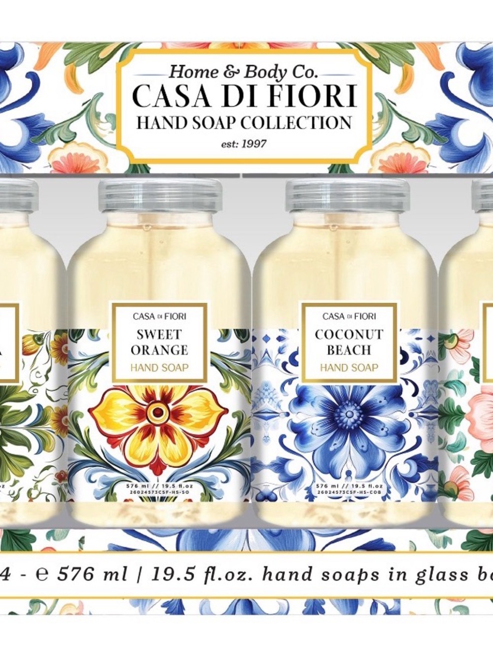 Sweet Orange & Coconut Beach Hand Soap Duo - Clear Bottles